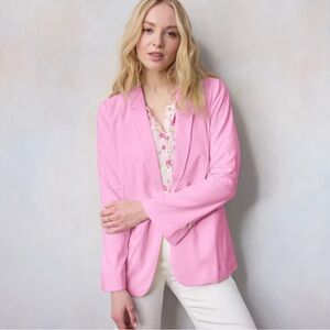 Pink Linen Blazer